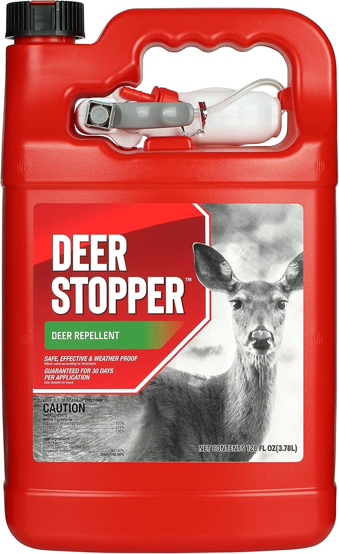 Deer Stopper All Natural Deer Moose &amp Elk Repellent Bundle - 1 Gallon &amp 32 oz Triggers