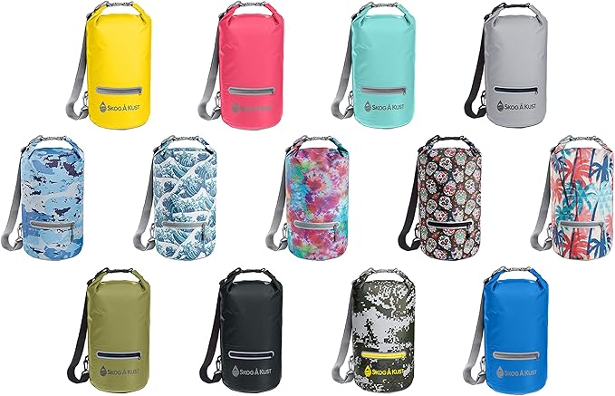 Skog Å Kust DrySak - Roll Top Waterproof Bag for Travel &amp Outdoors - 5 10 &amp 20 Liter sizes