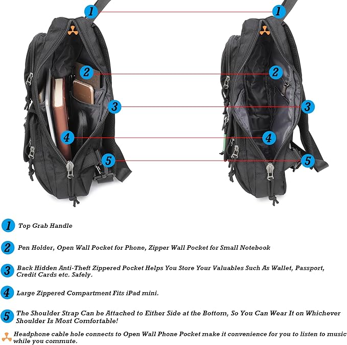 NICGID Sling Backpacks Sling Chest Bag Shoulder Crossbody Bags for Men Women Outdoor Travel | Outdoor Travel