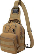 Tactical Sling Backpack Military Outdoor Sport Bag - EDC Molle Sling Shoulder Bag for Daily Carry &amp Outdoor Use (Brown)