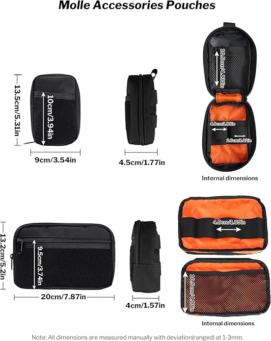 VIPERADE CHW3 Tactical Molle Bag with 3 Detachable Pouch EDC Pouch Organizer for Men 4 in 1 Sling Shoulder Crossbody Bag