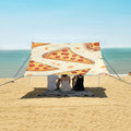 ALAZA Pizza Slice on Yellow Beach Tent Sun Shelter Portable Canopy Sunshade for Outdoor Camping Picnics Backyard Fun 10x9 ft