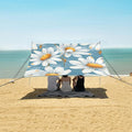 ALAZA Elegant Daisy Hand Drawn Floral Beach Tent Sun Shelter Portable Canopy Sunshade for Outdoor Camping Picnics Backyard Fun 10x9 ft