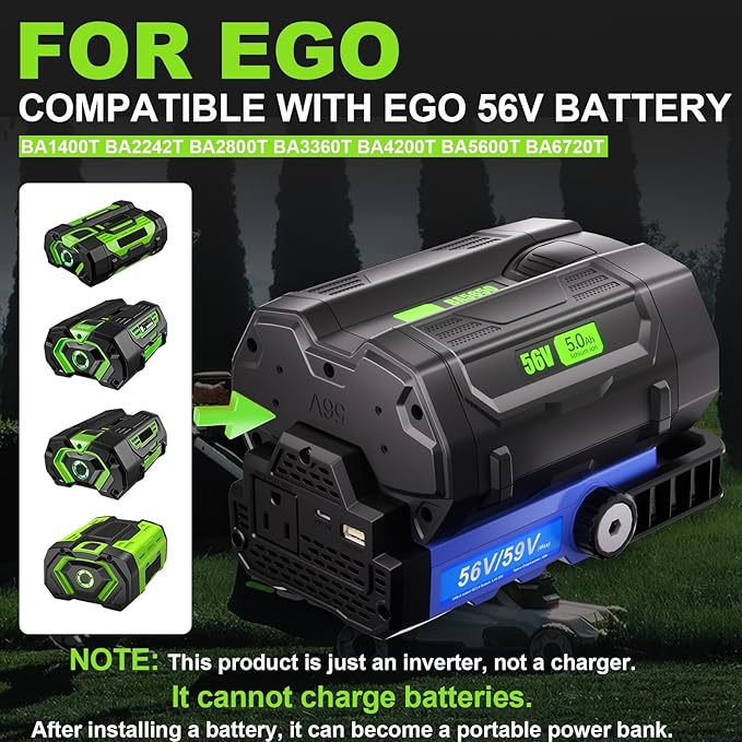 Replacement Inverter for EGO 150W Power Inverter PAD1500 PAD1800 PAD5000 Portable Power Station Compatoble with EGO 56V Indoor and Outdoor Use Battery for Ego Power Station