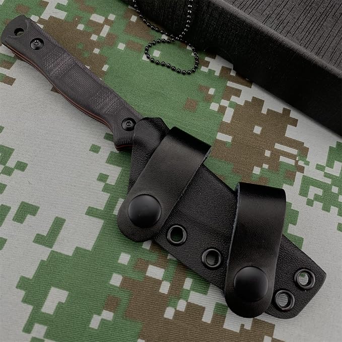 7.6 Small EDC Fixed Blade Knife Full Tang 8Cr13Mov Steel Blade G10 Handle with Kydex Sheath Everyday Carry for Outdoor &amp Camping Tool