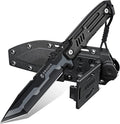 Dragon Creek Fixed Blade Knife - Outdoor Survival Knife for Camping Hiking Gift Men Black