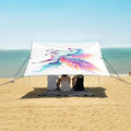 ALAZA Unicorn Rainbow Horse Beach Tent Sun Shelter UPF50+ Protection Beach Shade Canopy w/ 4 Sandbags for Outdoor Camping Fishing Backyard Fun Picnic 10x9 ft