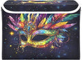 Doodle Mardi Gras Mask Pattern Foldable Storage Baskets Fabric Boxes with Handle Organizers with Flip-Top Lids Storage Bins for Home Bedroom Office