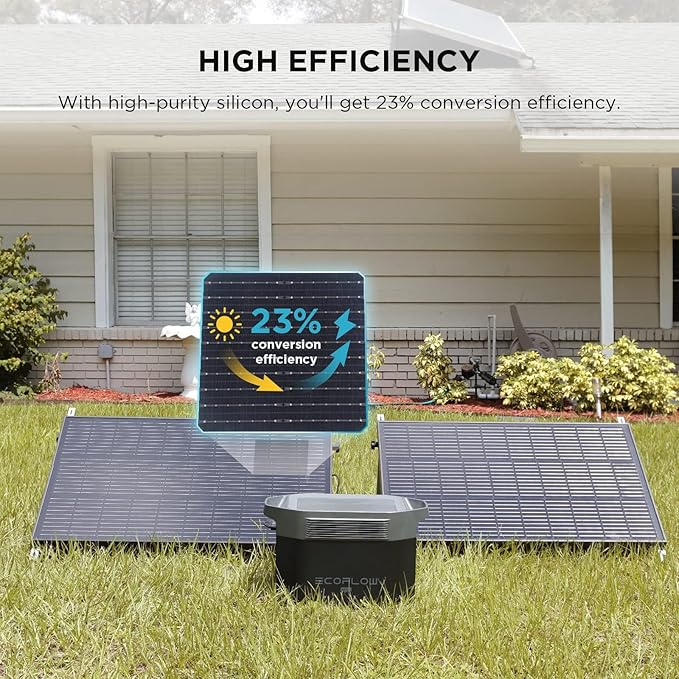 EF ECOFLOW 2PCS 100W 12V Solar Panels High Efficiency Monocrystalline PV Modules IP68 Waterproofing Ideal for RV&amp Marine Rooftop Farm Battery Power Kits &amp Ecosystem