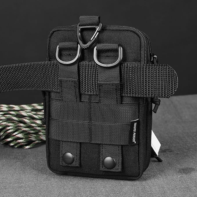 Universal Outdoor Tactical Molle Pouch EDC Waist Bag Pocket Organizer for Less Than 9 Smartphone (B)