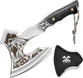 Grumpy Bear Tactical Axe Camping Survival Hatchet Full Tang Tomahawk with Sheath Multifunctional Outdoor Hiking Heavy Duty Hatchet for Emergency Hiking and Camping for Men Women