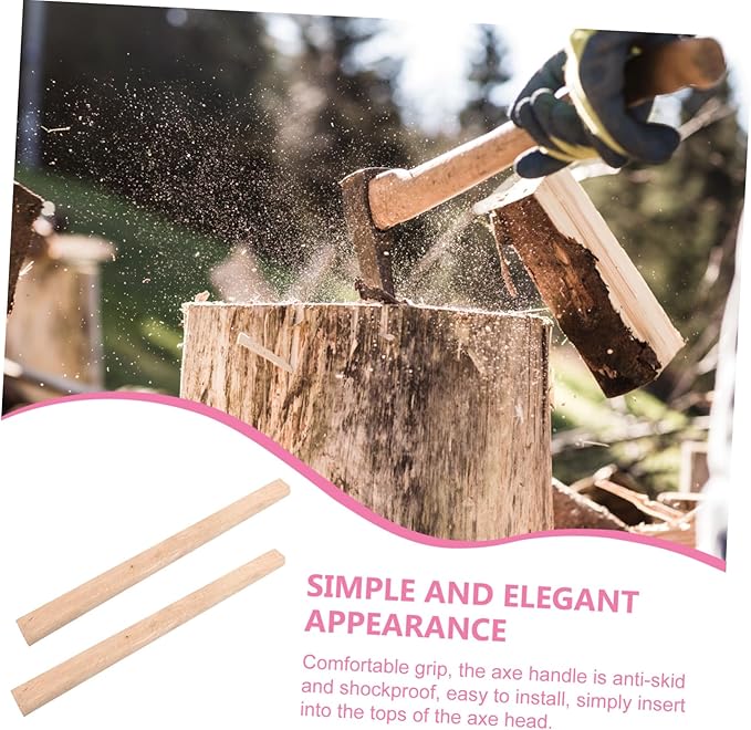 jojofuny 2pcs Elegant Replacement Handles for Axe Wood Easy to Install for Bushcraft and Garden Tools