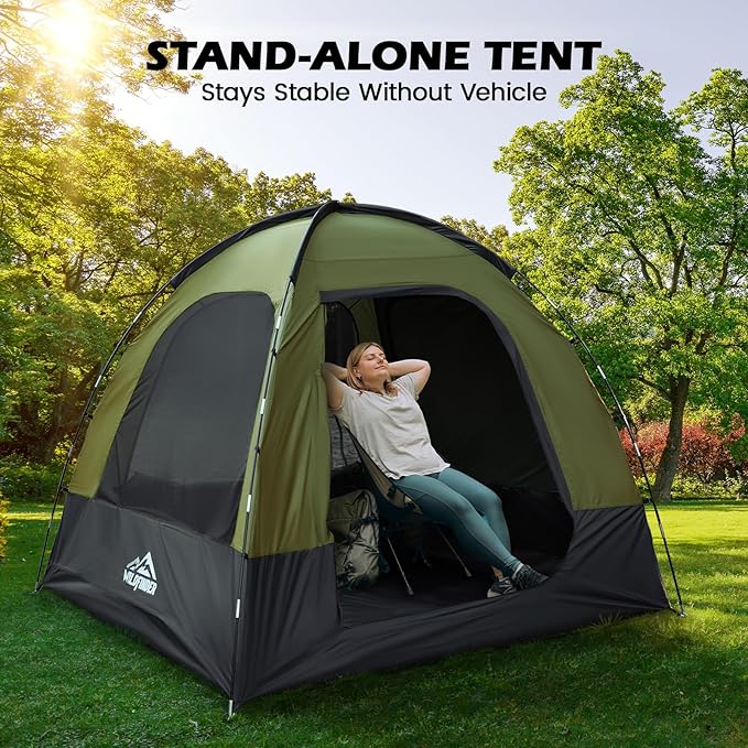 WildFinder SUV Tent Rectangle Car Tent for Family Waterproof &amp Windproof for Car Camping Large Camping Tents with Storage Bag SUV Van Jeep