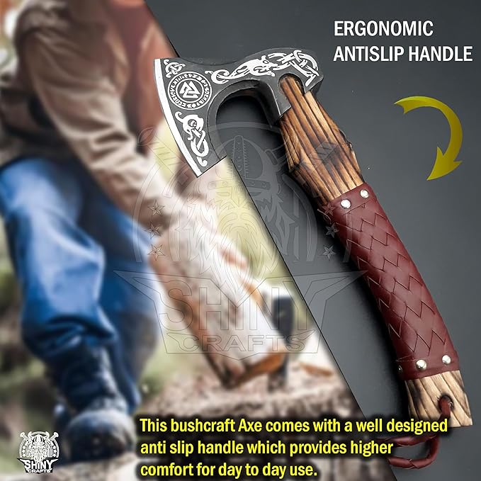 SHINY CRAFTS®- Personalized Viking Axe – Best Gift for Husband Decorative Hatchet for Father’s Day Birthday Anniversary or Christmas (SCA-07)