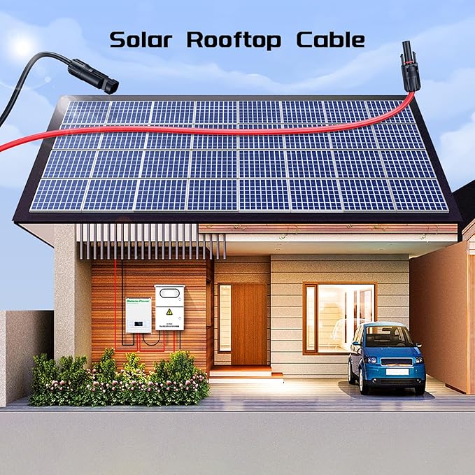 20Feet 8AWG Solar Panel Extension Cable Bateria Power 8 Gauge 8mm² PV Wire with Female &amp Male Waterproof Connectors for RV Photovoltaic Systems Set of 2
