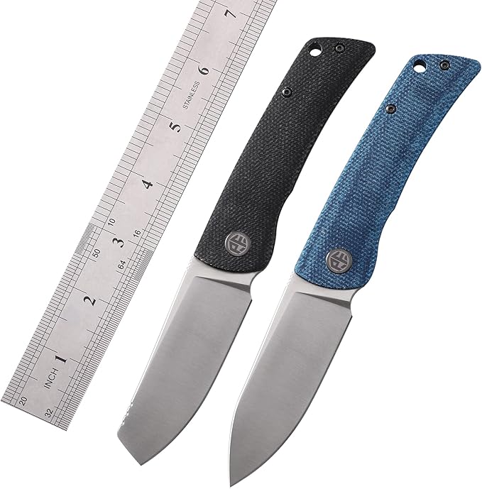 Petrified fish PFE05 Flavorist3.15 K110 Satin Blade 94g Micarta Handle Front Flipper Liner lock Folding knife (Black-S)