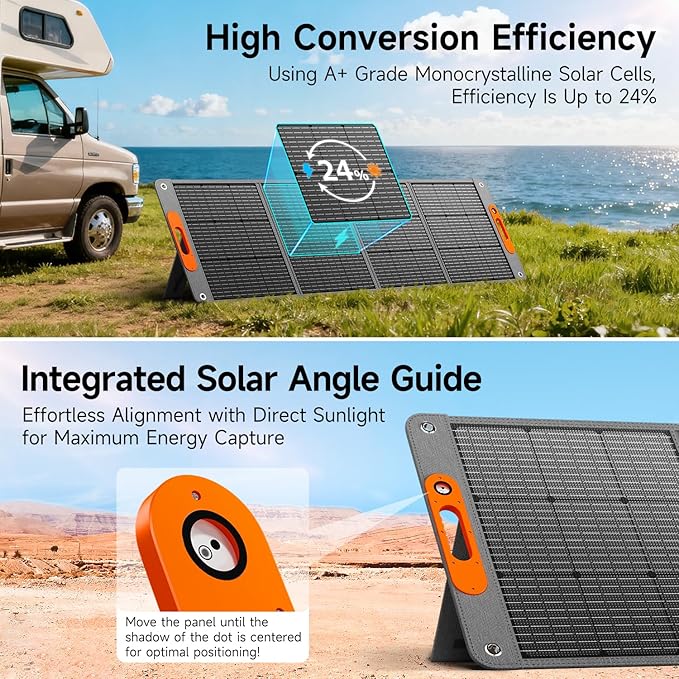 200W Portable Solar Panel for Power Station 24% High Efficiency ETFE Foldable Solar Panel Charger QC3.0 Type-C 60W MC4 Output IP65 Waterproof for Outdoor Camping RV Emergency Power Supply