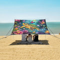 ALAZA Turtle Butterfly Beach Tent Sun Shelter UPF50+ Protection Beach Shade Canopy w/ 4 Sandbags for Outdoor Camping Fishing Backyard Fun Picnic 10x9 ft