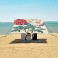 ALAZA Daisy Plants with Flowers Beach Tent Sun Shelter Portable Canopy Sunshade for Outdoor Camping Picnics Backyard Fun 10x9 ft