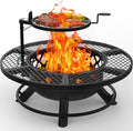 BALI OUTDOORS Fire Pit with Poker 40 inch Outdoor Fire Pit Patio Wood Burning Firepits for Outside with Grill