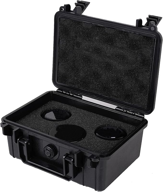 Vakuny Smell Proof Storage Box - ABS Plastic Storage Container with Lock - Portable Waterproof Box - Black Padded Storage Box - 14 Piece Accessories Kit Set Suit for Travel Gifts