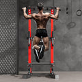 soges Pull Up Bar Dip Station Power Tower with A Backrest Adjustable Height Pull Up Bar Stand Multi-Function Home Gym Strength TrainingRed
