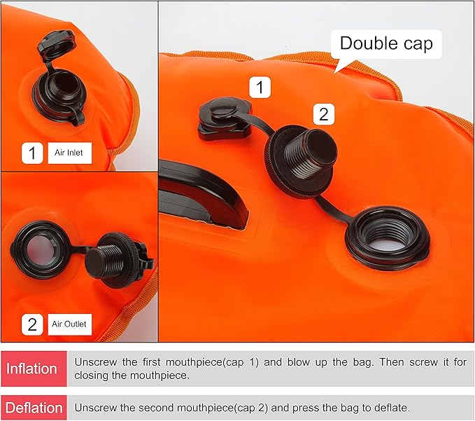 NuCamper Swim Buoy for Open Water Swimmers With Adjustable Waist Belt Waterproof Dry Bag Swim Bubble For Safty Swimming Training Snorkeling Kayaking BoatingBeach Bags Large Capacity 28L