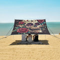 ALAZA Sugar Skull and Roses Beach Tent Sun Shelter Portable Canopy Sunshade for Outdoor Camping Picnics Backyard Fun 10x9 ft