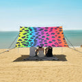 ALAZA Leopard Skin Spots Rainbow Color Beach Tent Sun Shelter Portable Canopy Sunshade for Outdoor Camping Picnics Backyard Fun 10x9 ft