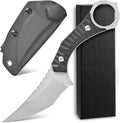 Ccanku C1152 Fixed Blade Knife D2 Blade G10 Handle EDC Tool Knife for Outdoor Camping Hiking(Silver)
