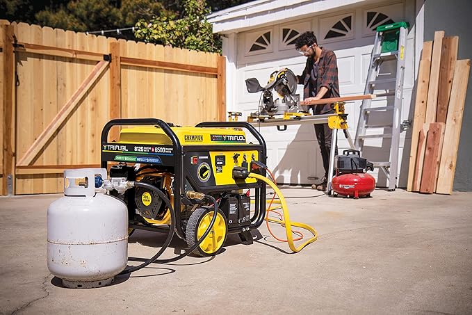 Champion Power Equipment 8125-Watt Electric Start Tri-Fuel Portable Generator with CO Shield