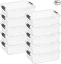Superio Clear Storage Box with Lid 22.5 Quart Plastic Container Bins for Organizing Stackable Crates BPA Free Non Toxic Odor Free Organizers for Home Office School and Dorm 10 Pack