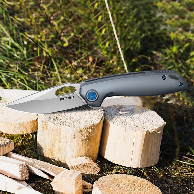 FINTISO Mini Pocket Knife 2.79 Small EDC Knife Premium Swedish 14C28N Blade Folding Knife with 6061 Aluminum Alloy Handle Camping Survival Hiking Knives Best Gift for Men Women Atlas Series