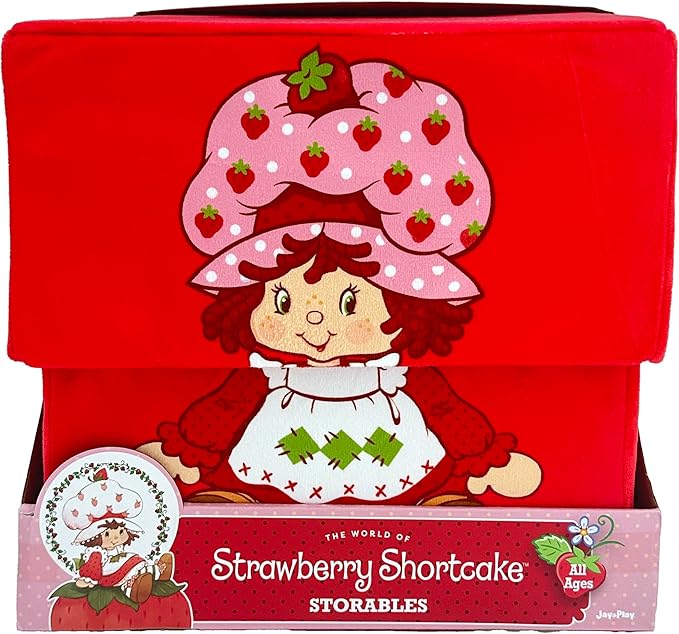 Happy Nappers Strawberry Shortcake: Storable 8 Box - Red Character Themed Bin Fabric Storage Container Opening Top Lid Holds Toys-Books-Games &amp More Licensed