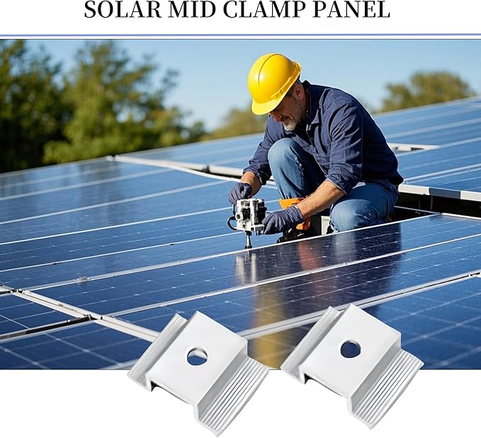 Solar Panel Mid Clamps Solar Bracket Aluminium Mounting Accessories for Solar Panel Mounting (80)