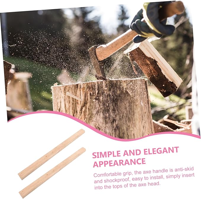 LIFKOME 2pcs Wooden Handle Replacement for Axe Broad Hatchet Handle Easy to Install and Practical