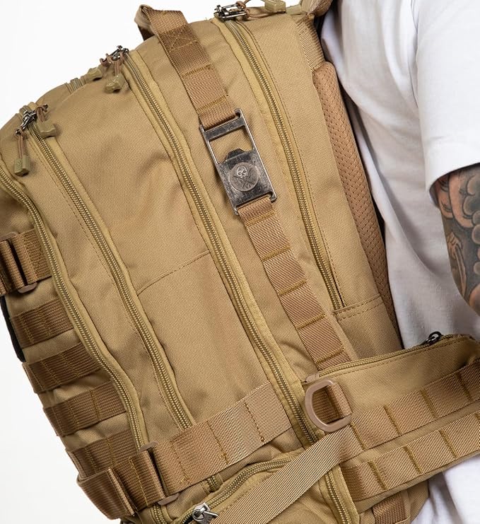 Sullen Blaq Paq Tactical Tattoo Art Lifestyle Travel Bag Backpack Military Style - Desert Sand