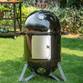 Sophia &amp William 18-Inch Vertical Charcoal Smokers BBQ Grills with Porcelain-Enameled Smoking Chamber &amp 2-Layer Smoking Shelves Outdoor Smokers &amp Tabletop Grill Combo for Barbecue Camping