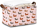 Storage Bin with Handles Dachshund Collapsible Laundry Baskets for Books Laundry - Use in Nursery Closet Organizers and Storage Blanket Basket