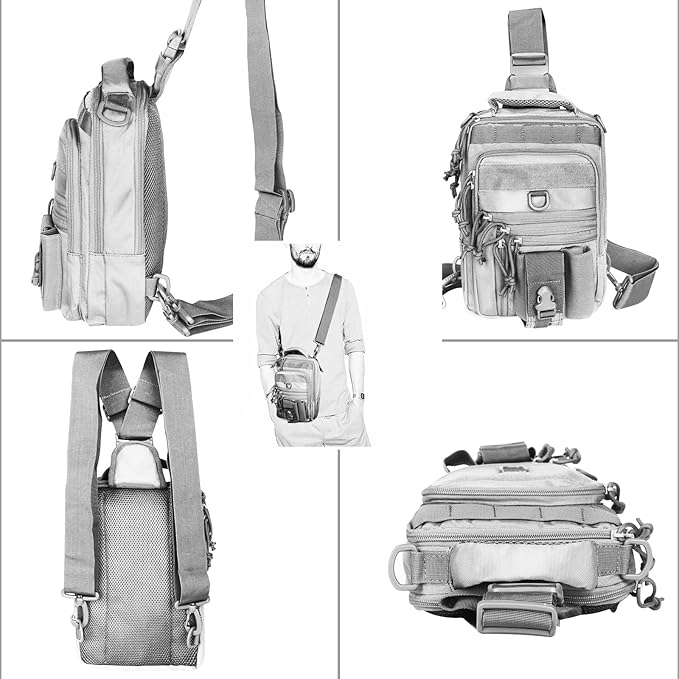 DegeTMVe Dual Pistol Holster Chest Bag Concealed Carry Sling Crossbody Tactical Gun Convertible Backpack Shooting Hunting
