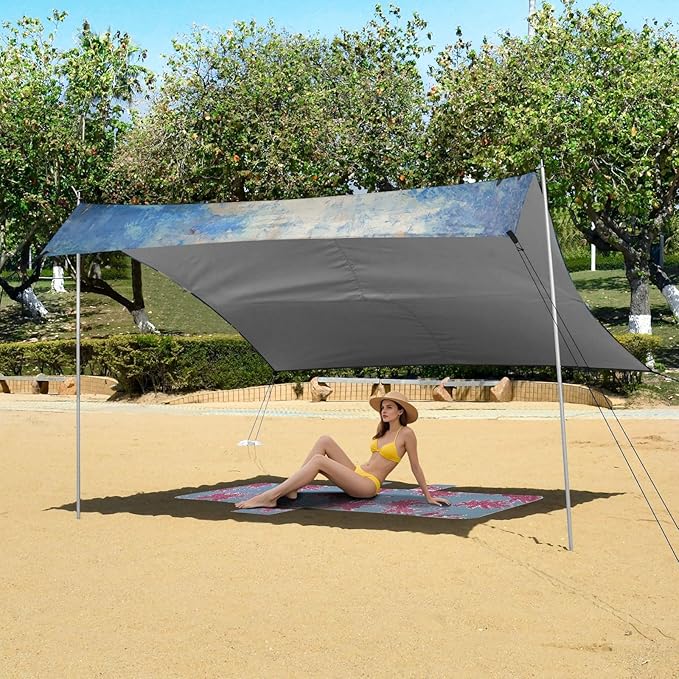 ALAZA Eagles Spread Out Wings Above The Skyline Beach Tent Sun Shelter Portable Canopy Sunshade for Outdoor Camping Picnics Backyard Fun 10x9 ft