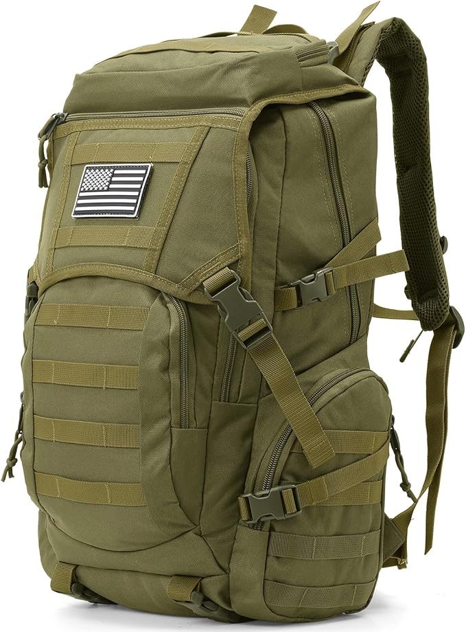 35L Military Tactical Backpack for Men Water Resistant Assault Pack for Women Army Green Molle Daypack 3 Day Bug Out Bag Rucksack for TrekkingCampingSurvivalEDC