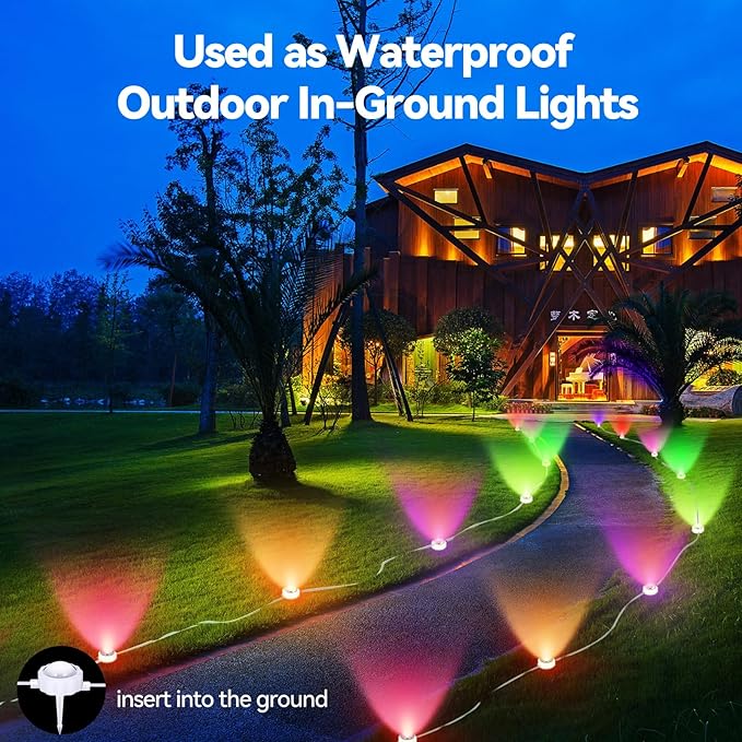 Smart Outdoor Christmas Lights 36 LED 54 Scene Modes IP68 Waterproof Compatible with Alexa &amp Google Assistant (52 Ft)