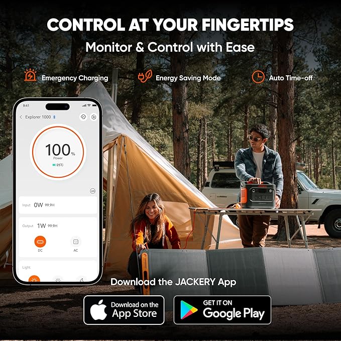 Jackery Solar Generator 1000 v2 with 2 * 200W Solar Panels 1070Wh LiFePO4 Portable Power Station 1500W AC Output 1hr Fast Charge Backup Power for Outdoor Camping RV Off-Grid &amp Emergency