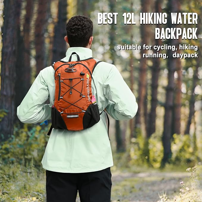 Lightweight Hydration Backpack Running Backpack with 2L Water Bladder Hydro Water Daypack for Cycling Hiking Rave for Men Women