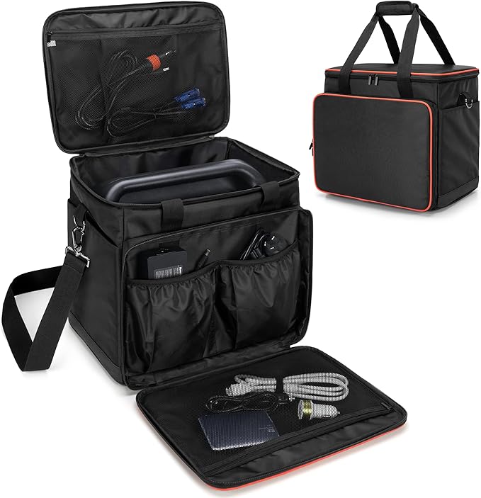 Trunab Travel Carrying Bag Compatible with Jackery Explorer 1500 Portable Power Station Storage Case with Waterproof Bottom and Front Pockets for Charging Cable and Accessories