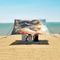 ALAZA Elephant in Forest Beach Tent Sun Shelter UPF50+ Protection Beach Shade Canopy w/ 4 Sandbags for Outdoor Camping Fishing Backyard Fun Picnic 10x9 ft