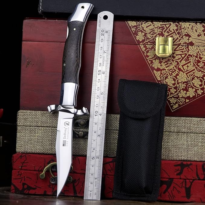 WPKOPYA （ DeHong hunting folding knife folding pocket knife wilderness camping survival and indoor EDC tool knives
