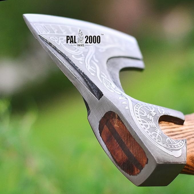 Splitting Axe Camping Chopping Hatchet Viking Tomahawk Battle Hunting Outdoor Solid Wood Handle 3016