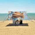 ALAZA Highland Cow Beach Beach Tent Sun Shelter UPF50+ Protection Beach Shade Canopy w/ 4 Sandbags for Outdoor Camping Fishing Backyard Fun Picnic 10x9 ft